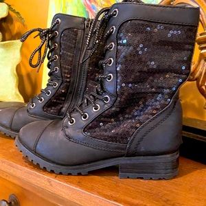Girls Gia Mia glitter Combat boots size 3